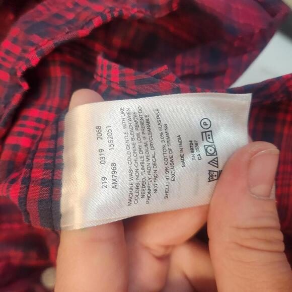 Columbia Men's Red/Blue Plaid Button-Up Shirt Size Medium - Picture 5 of 9